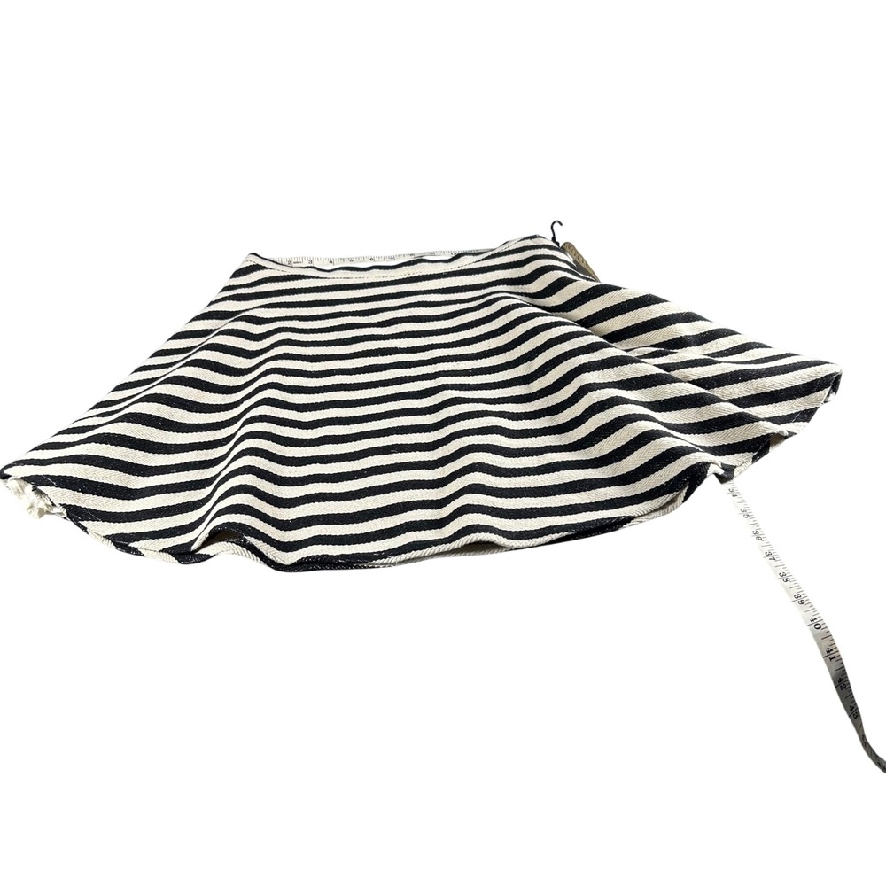 Greylin A-Line Skirt Womens 8 Black White Striped Mini Woven Lined Flared